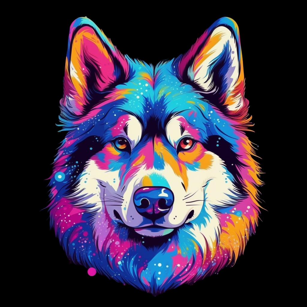 Explosion de couleurs autour du loup
