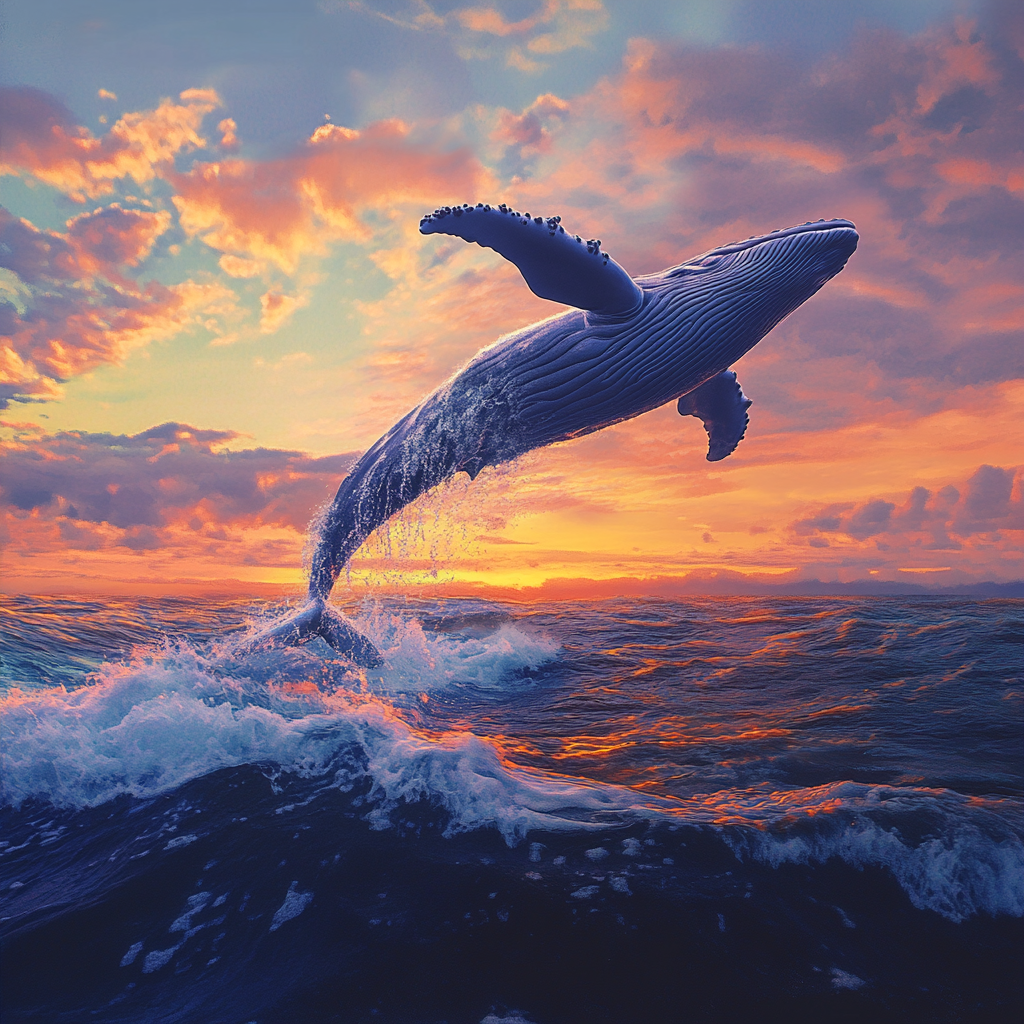 Un saut majestueux au crépuscule