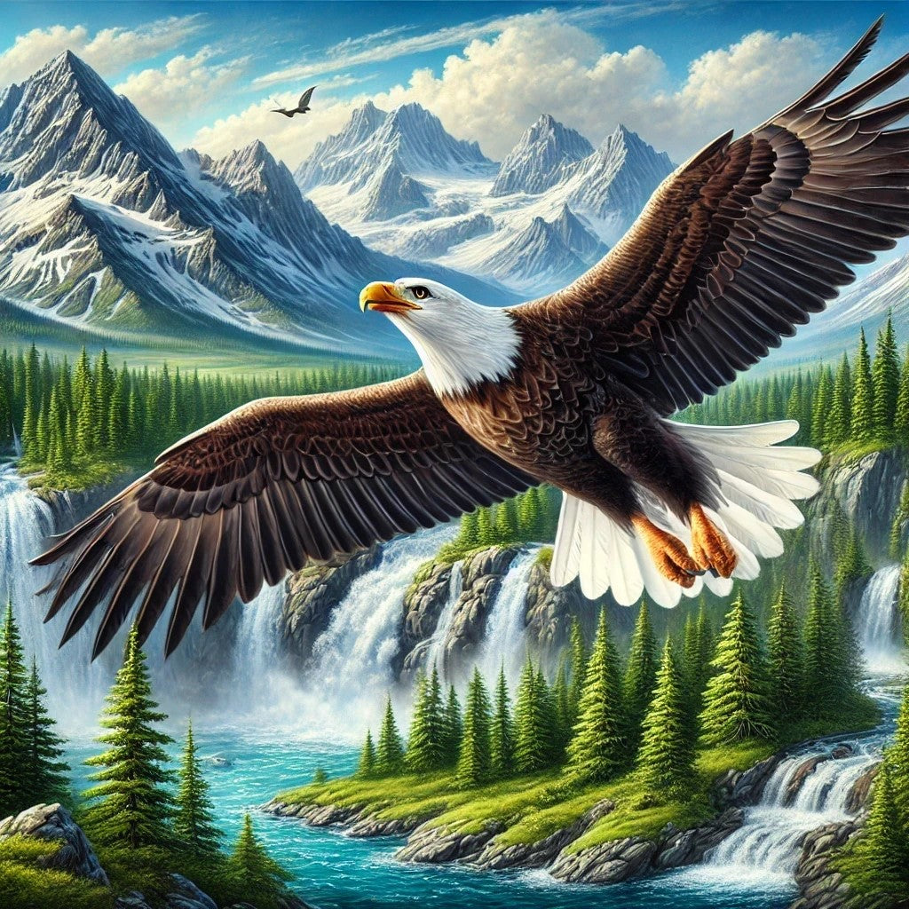 Aigle majestueux et cascades sauvages
