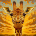 Majestic giraffe at sunrise