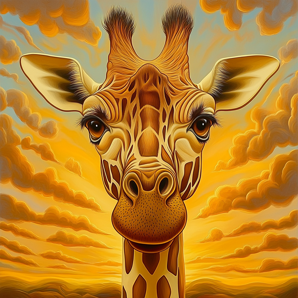 Majestueuse girafe au soleil levant