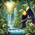 Majestic toucans in the lush jungle