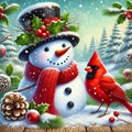 Le cardinal et le bonhomme de neige