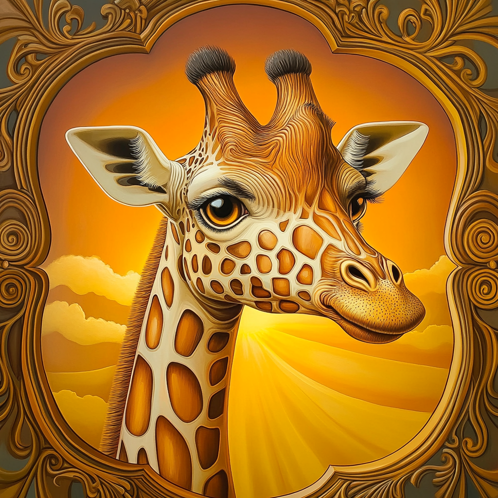 Girafe Royale au Soleil Couchant