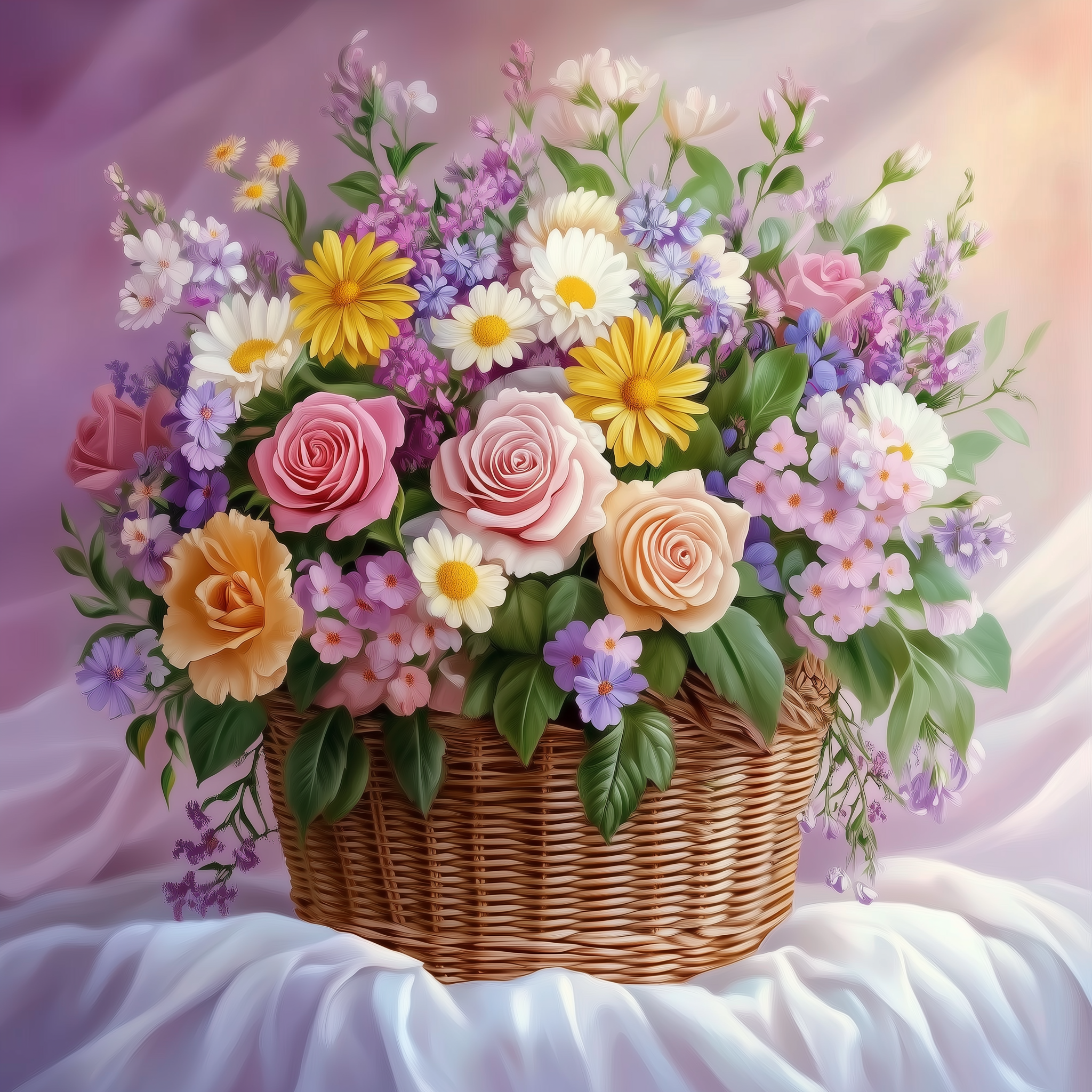 Panier fleuri de saison