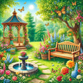 Jardin enchanté au printemps