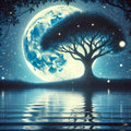 Lunar shadows on the water