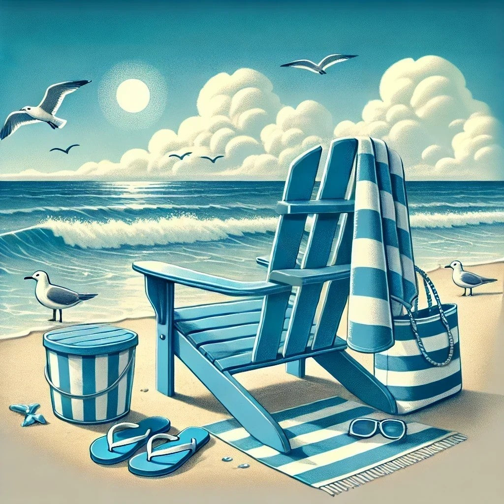 Détente en bleu face à la mer