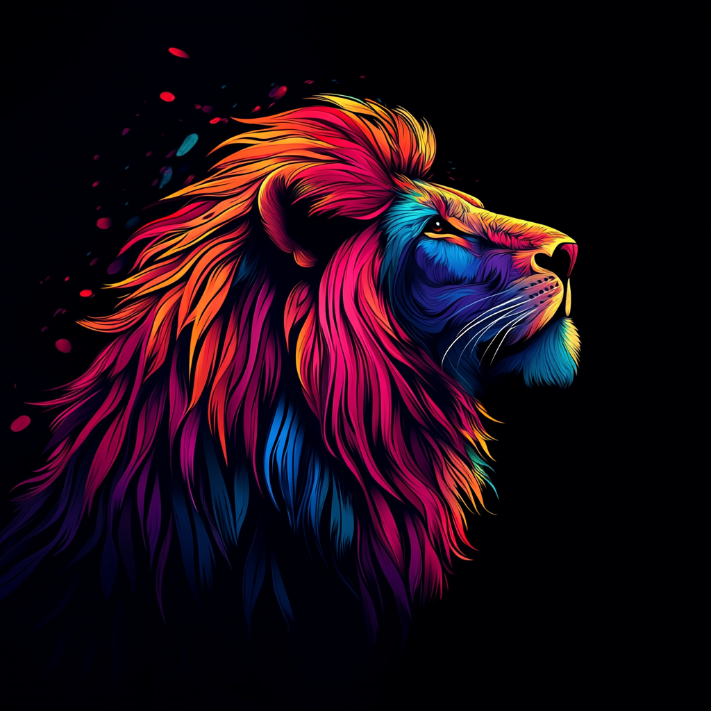 Multicolored Night Lion