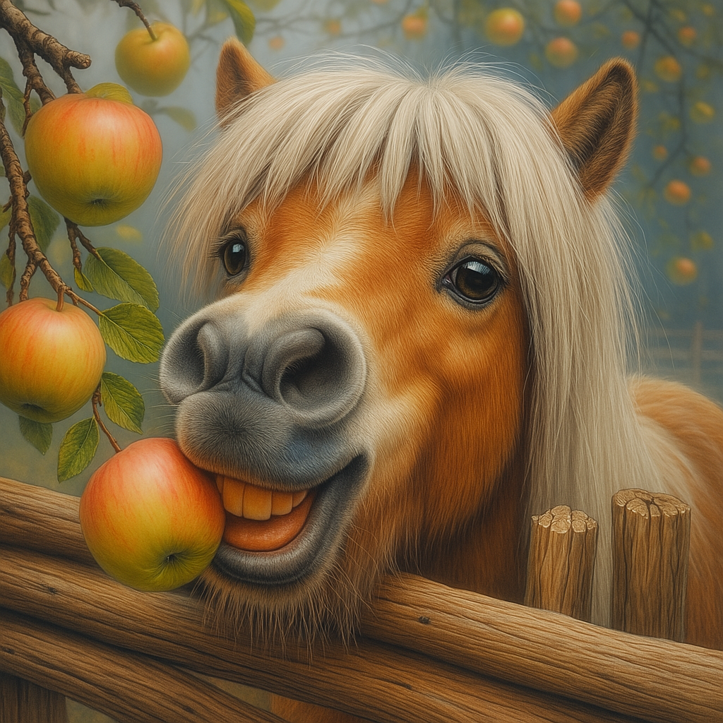 Cute apple thief
