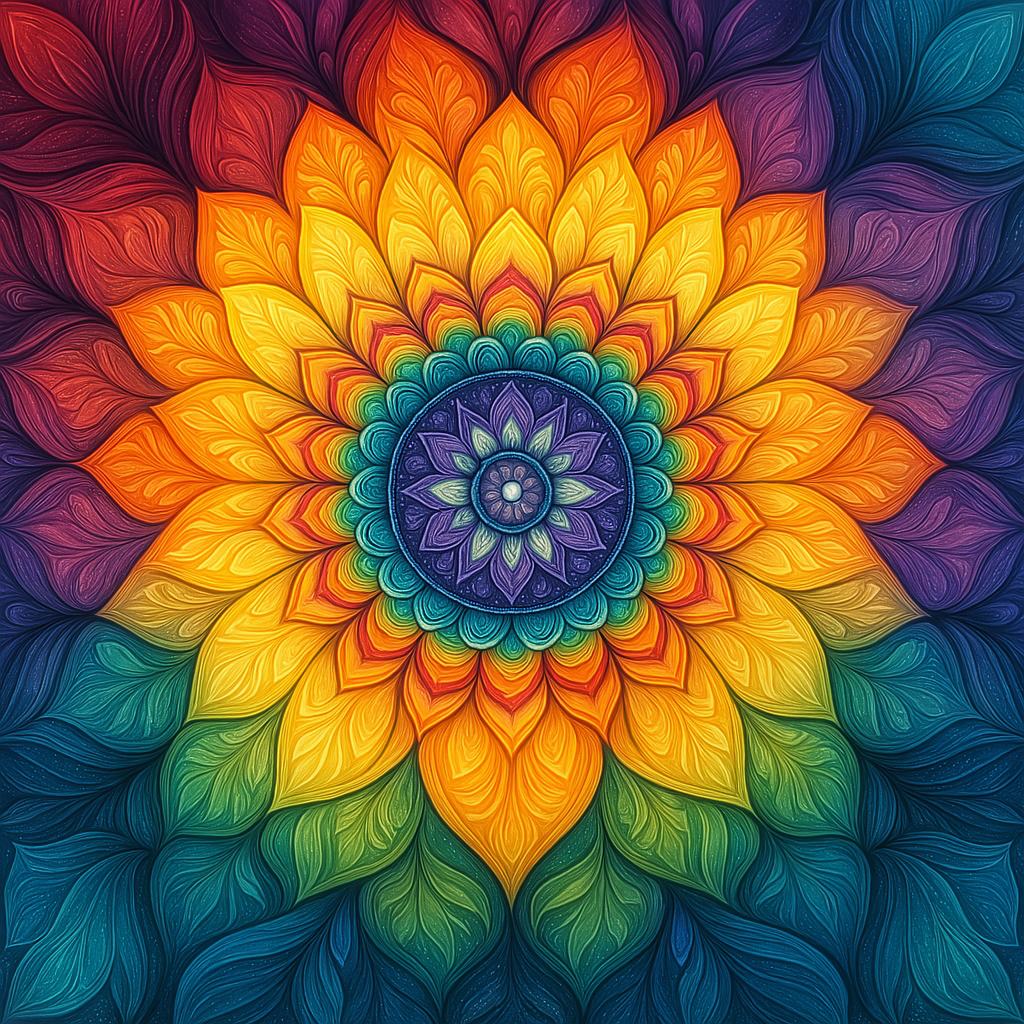 Mandala arc-en-ciel
