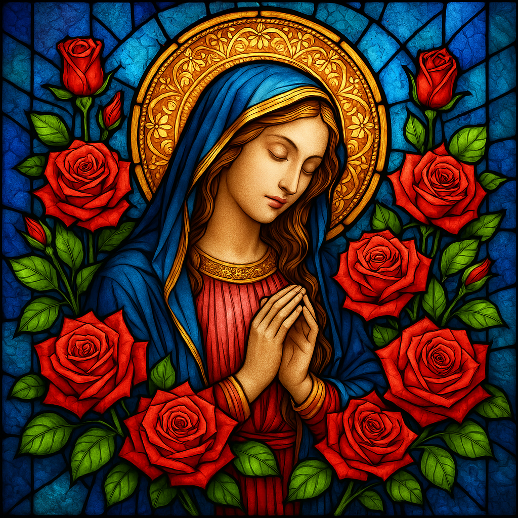 Prayer stained glass