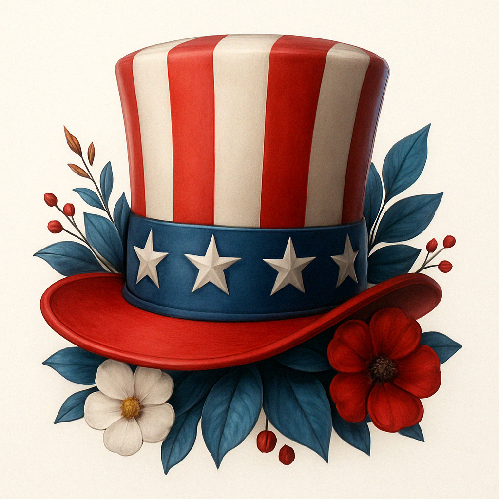 Chapeau d’Oncle Sam fleuri