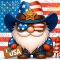 American gnome ready for the party