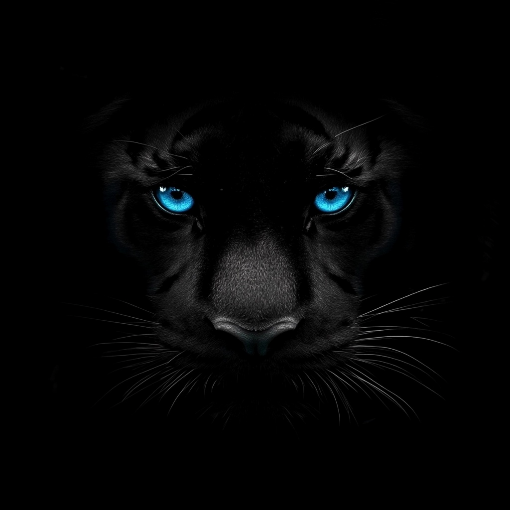 Black panther with sapphire eyes