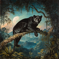 Panthère en équilibre dans la jungle