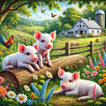 Three little friends under a blue sky