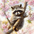 Ball of fur under the cherry blossoms
