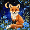 Le charme d’un renard dans un jardin étoilé