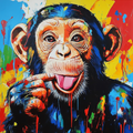 Primate en mode graffiti