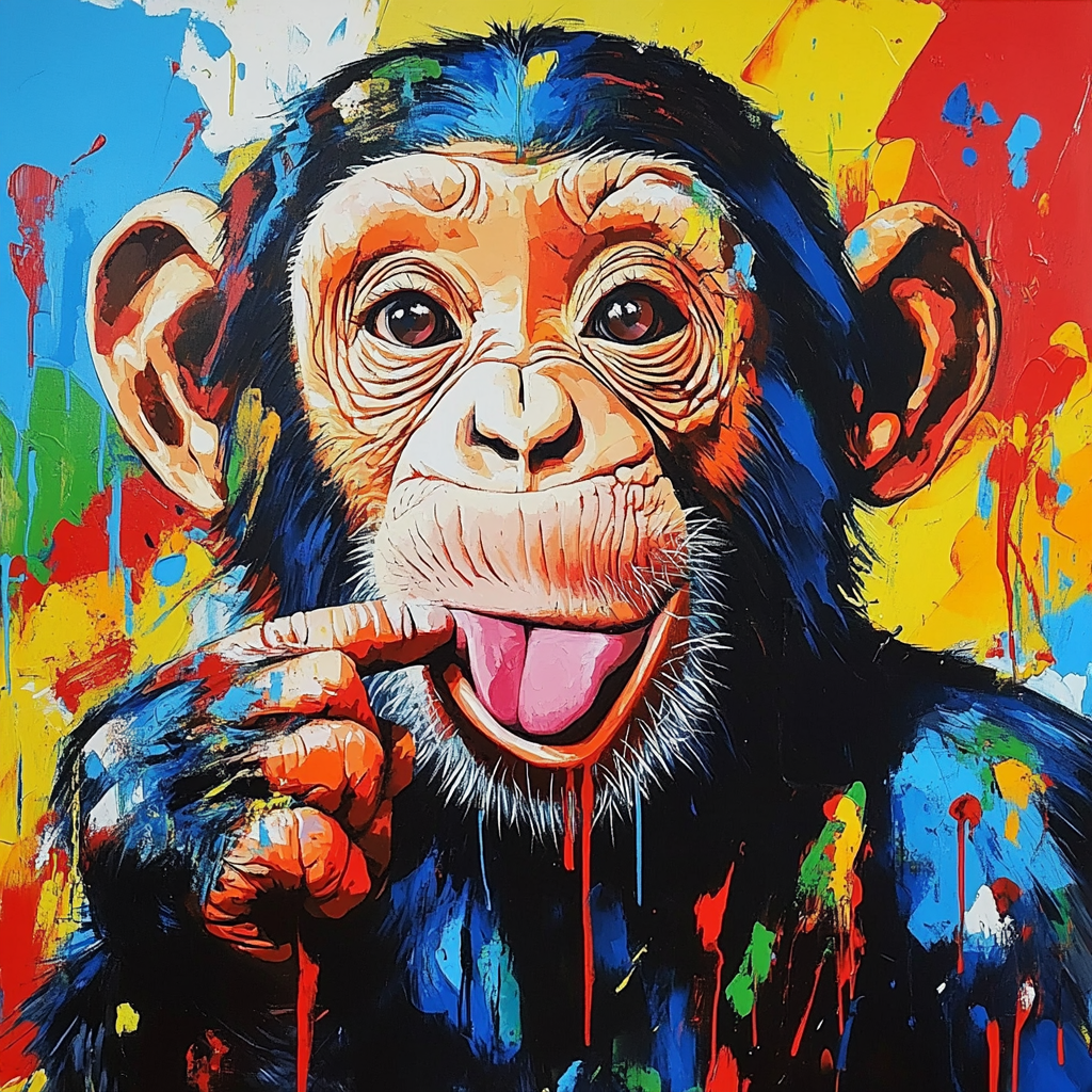 Primate en mode graffiti