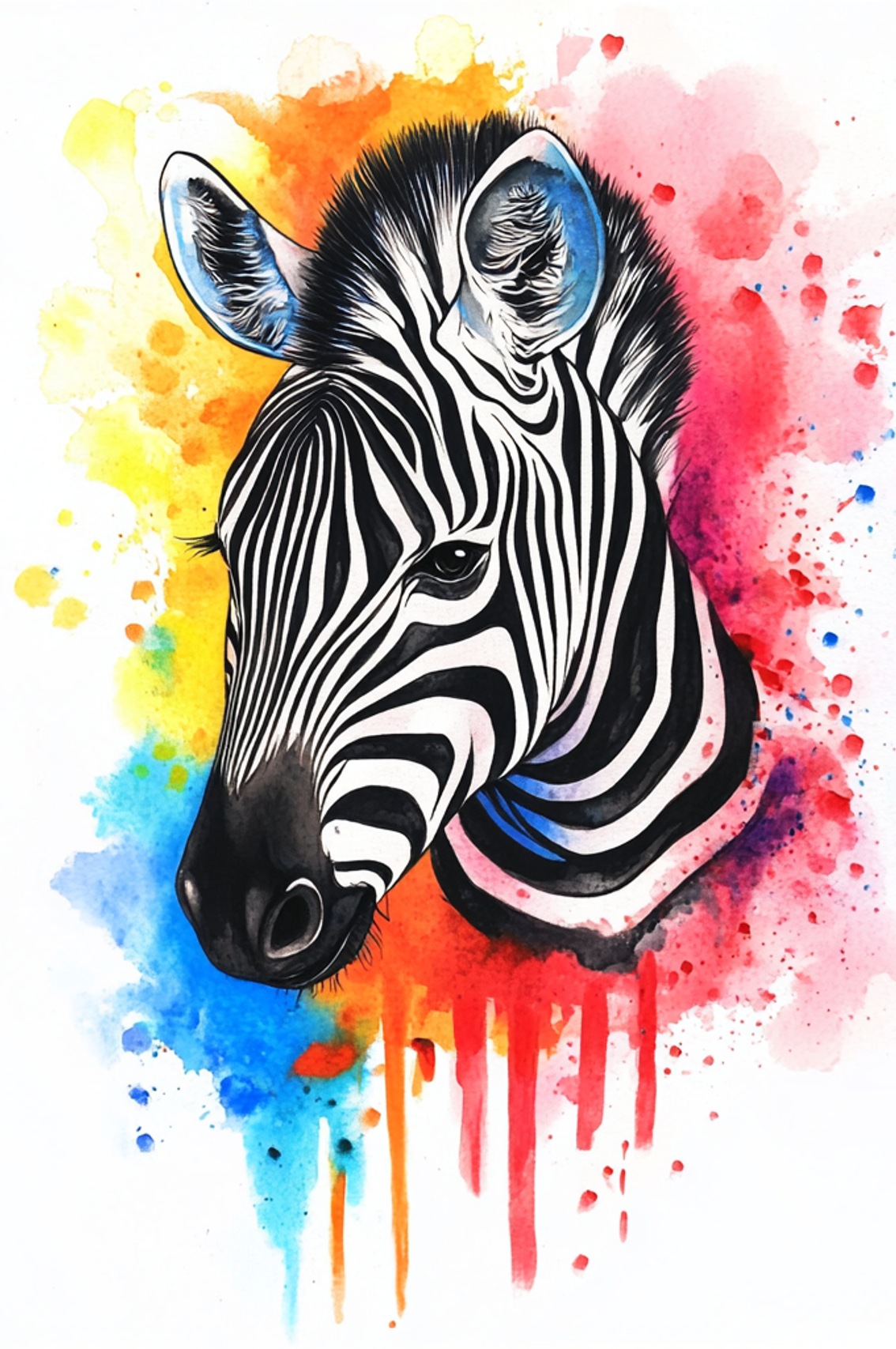 Zèbre éclaté de couleurs