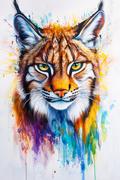 Portrait artistique de lynx