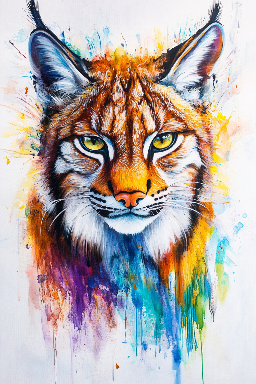 Portrait artistique de lynx