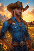 Soleil sur l’homme cowboy