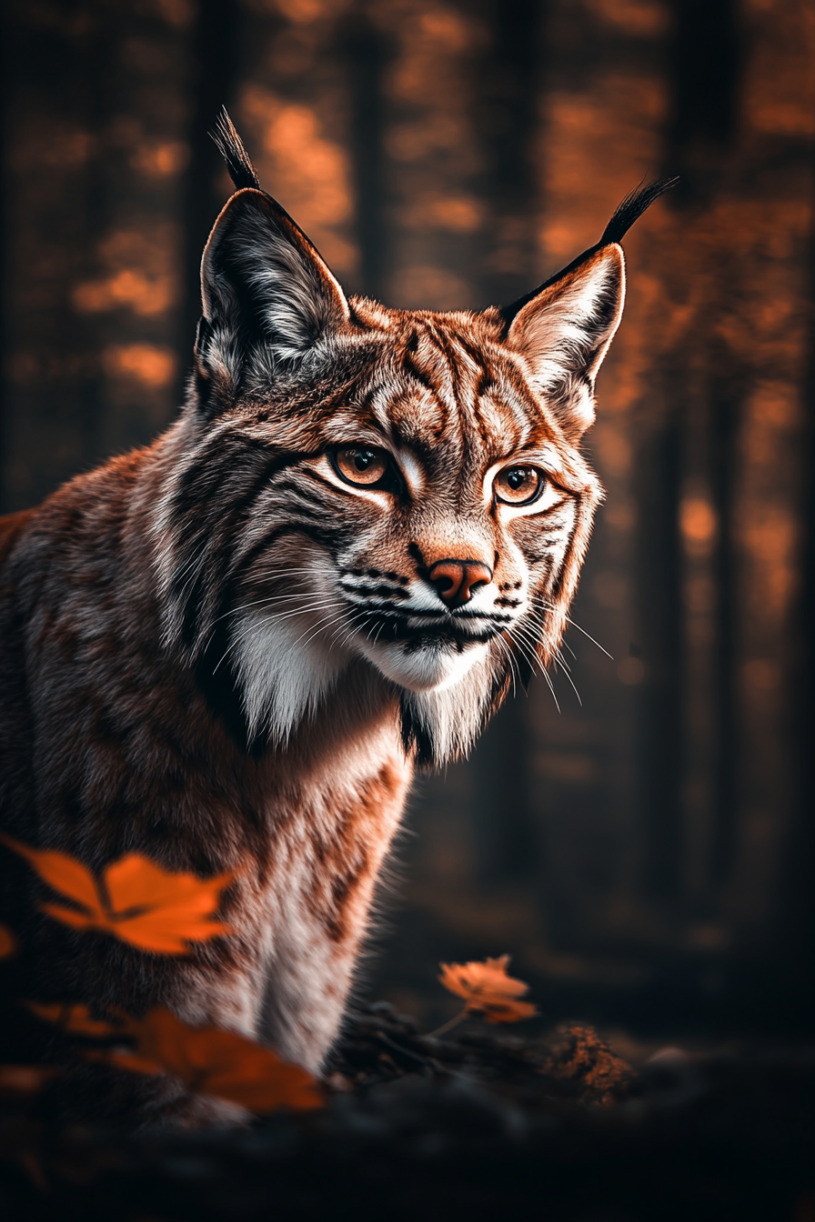 Captivating portrait of a forest lynx