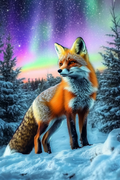 Le renard et les aurores boréales