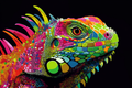 Living mosaic of an iguana