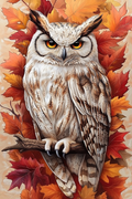 The majestic autumn leaf owl