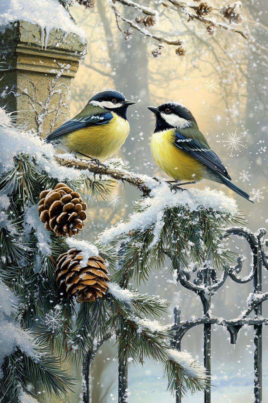 Une conversation hivernale entre oiseaux