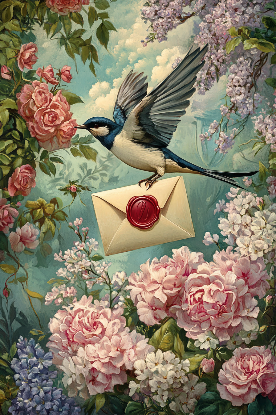 Une lettre parfumée aux fleurs