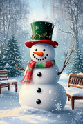 Un hiver joyeux avec le bonhomme de neige