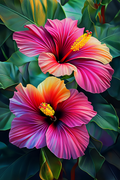 Hibiscus en pleine floraison