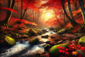 Lumière d'automne dans le courant