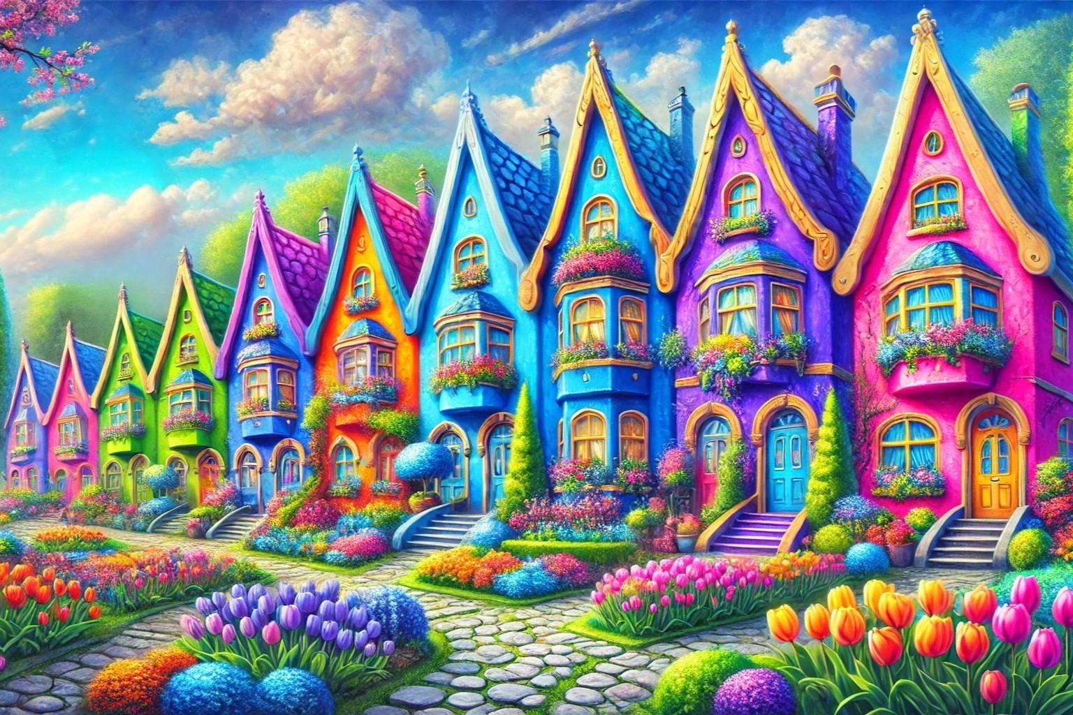 Colorful street with a thousand colors