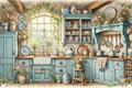 Cuisine rustique au charme fleuri