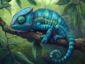 A splash of blue in the greenery