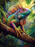 Iguane sous la lumière tropicale