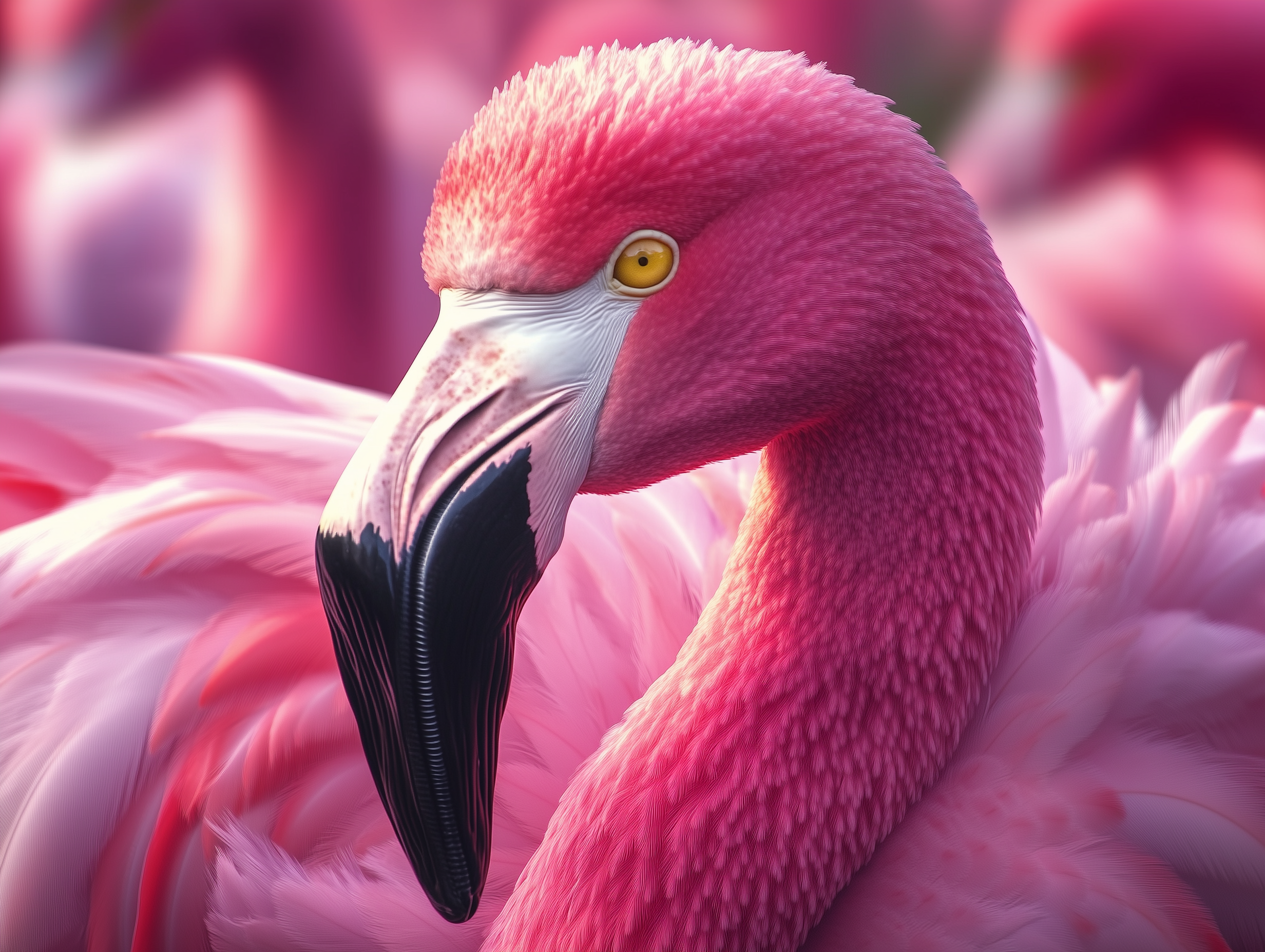 Portrait captivant d’un flamant rose