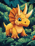 The cute and cheerful triceratops