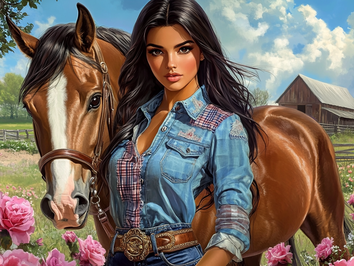 Brown horse with an intense gaze