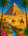 Secret oasis at the foot of the pyramids