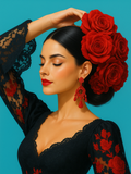 Fleur rouge et grâce andalouse