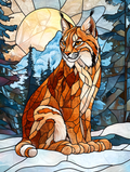 Illustration d'un lynx façon Vitrail