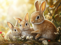 La chaleur d’une famille lapin