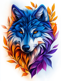 Le loup des feuilles et des couleurs